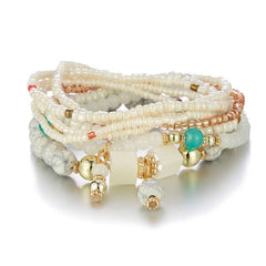 Colorful Turquoise Beaded Bracelet With Multi-Layered Design