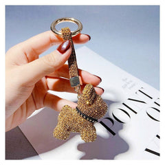 Fashion Diamond Studded French Bulldog Keychain