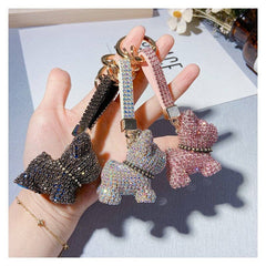 Fashion Diamond Studded French Bulldog Keychain