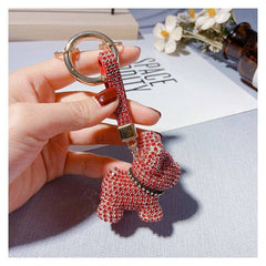 Fashion Diamond Studded French Bulldog Keychain