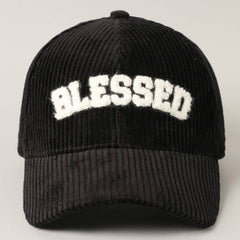 BLESSED 3D Embroidered Corduroy Baseball Cap