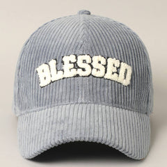 BLESSED 3D Embroidered Corduroy Baseball Cap