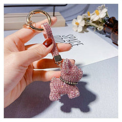 Fashion Diamond Studded French Bulldog Keychain