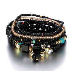 Colorful Turquoise Beaded Bracelet With Multi-Layered Design