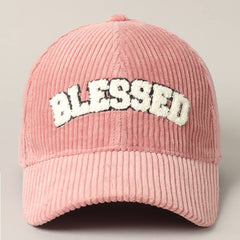 BLESSED 3D Embroidered Corduroy Baseball Cap