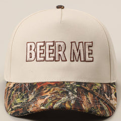 BEER ME Embroidery Leopard Camo Trucker Hat