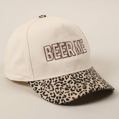BEER ME Embroidery Leopard Camo Trucker Hat