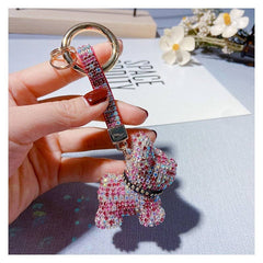 Fashion Diamond Studded French Bulldog Keychain